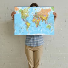 World Map Poster Print Backdrop Travel Home Wall Office Studio Decoration A1 A2