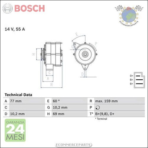Alternatore bosch per - alternatore, mercedes