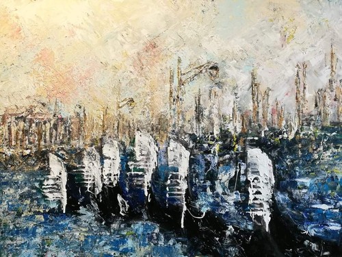 Dipinto pittura olio tela - olio,