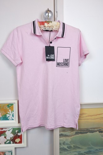 Love moschino rosa polo - love, uomo