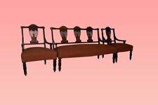 Salotto 2 poltrone e divanetto inglese stile Vittoriano del 1800 intarsiato