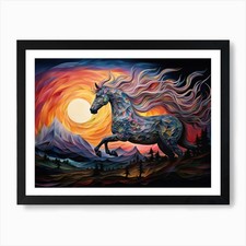 Horse At Sunset Art Print