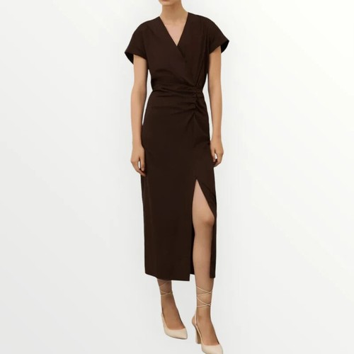 Abito cotone marrone - in,