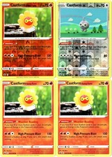 POKEMON SET CASTFORM 121 + 3x CASTFORM 022 SUNNY FORM 1 REVERSE REGNO GLACIALE