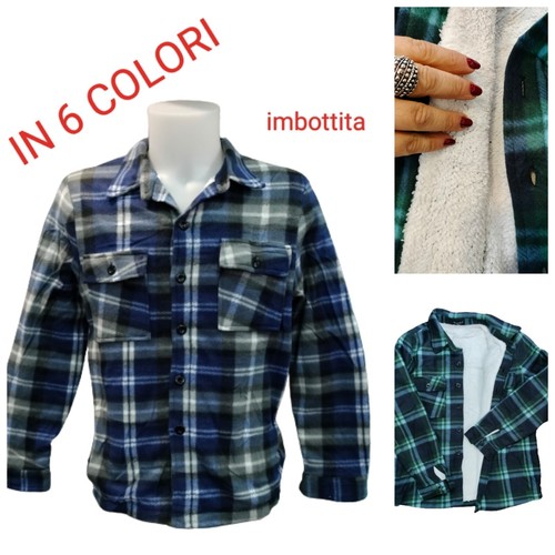Camicia pile uomo imbottita - pile,