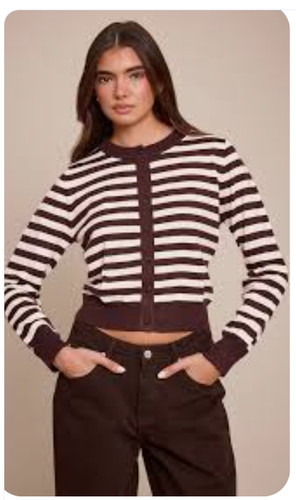 Cardigan righe con bottoni - a,