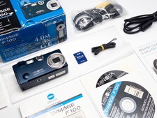 MINOLTA Dimage F100 4MP fotocamera digitale compatta blu Giappone rara CCD da collezione