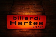 Esclusiva Insegna Luminosa Funzionante 1960 Biliardi Hartes Milano Modernariato 