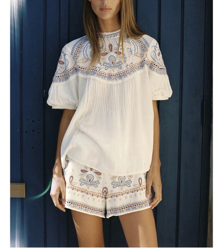 Top ricamato zara - top,