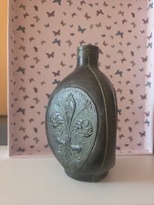 BOTTIGLIA VINTAGE DI VETRO RIVESTITA IN PELLE 