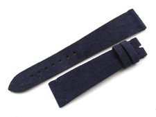 Vera Pelle Scamosciata Cinturino Blu Piatto Accessori Orologi Varie Misure New