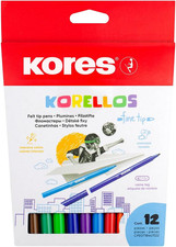 - Korellos: 12 Pennarelli Colorati per Bambini E Adulti a Punta Fine, Lavabili E