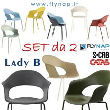 SCAB DESIGN SET DA 2 SEDIE LADY B 4 GAMBE VERNICIATE CASA BAR LIVING PRANZO