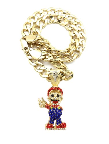 Ciondolo supermario con - ciondolo, catena