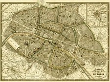 Quadro Mappa di Parigi 1865