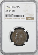 1918R ITALY 5C NGC CERTIFIED