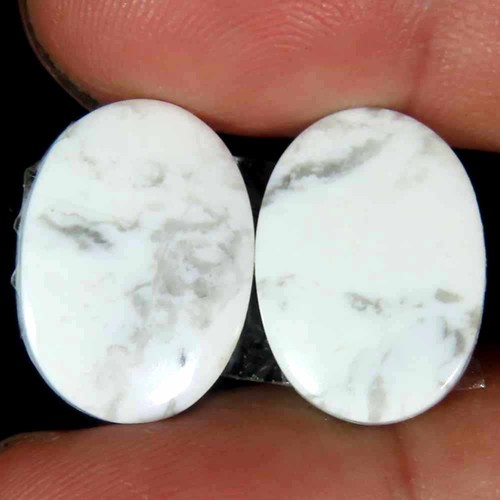 Coppia ovale howlite bianca - coppia,