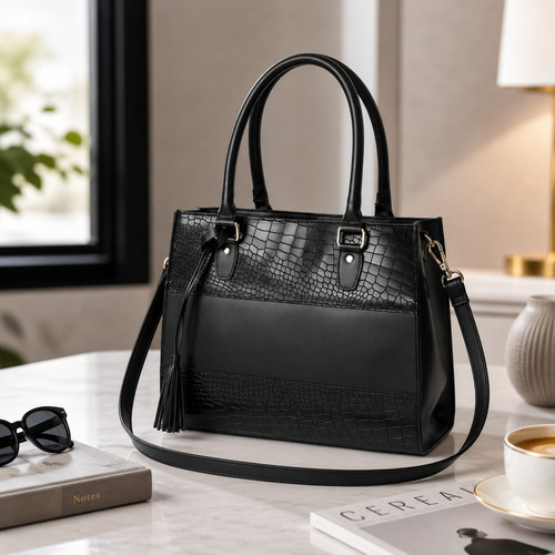 Borsa tote pelle nera - borsa,