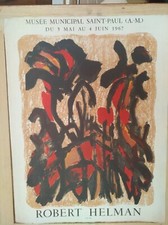 ORIGINALE ROBERT HELMAN LITOGRAFIA A COLORI GRANDI DIMENSIONI OTTIMO 1967