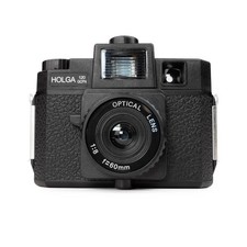 Fotocamera Holga 120N GCFN nera flash obiettivo medio formato analogico pellicola a rullo