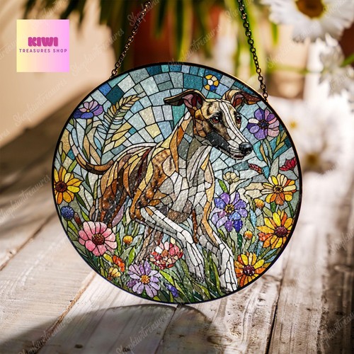 Whippet dog suncatcher - suncatcher:, appeso