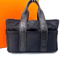 Borsa tote Hermès Acapulco PM in pelle di nylon nera autentica