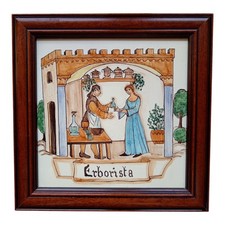 *HH* Maiolica Erborista Erboristeria Piastrella Ceramica Quadro Farmacia Dipinto