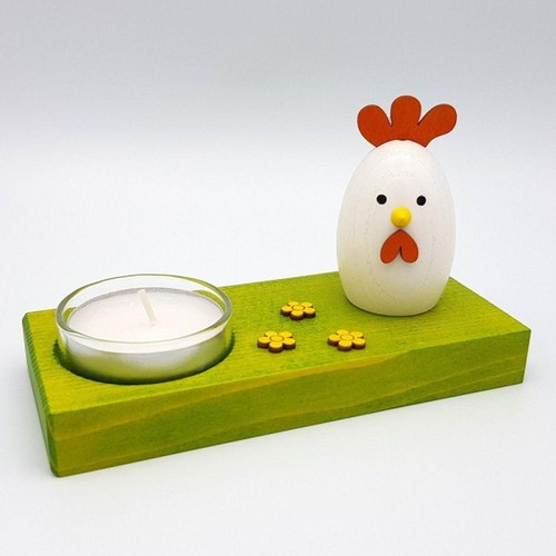 Portacandela con gallina - con,
