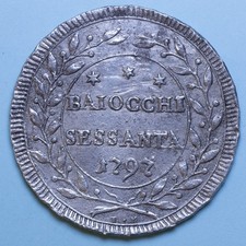 PIO VI 60 BAIOCCHI 1797 XXII