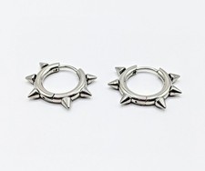 Orecchini a cerchio unisex acciaio inox 3/4" a punta audaci punk huggy cerchi regalo