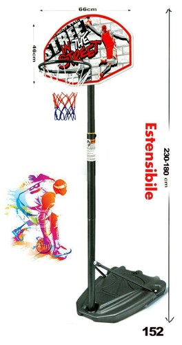Canestro basket con - piantana, e