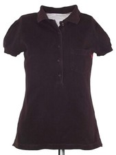 United Benetton Polo Da Donna 40 S Small Marrone Manica Corta Cotone Piquet Top