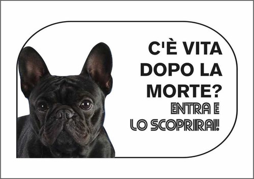 Cartello segnaletico bulldog - cartello,