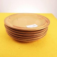 set di 6 piatti piani in ceramica  gresline anni 60, franco pozzi