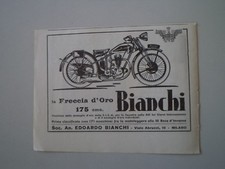 advertising Pubblicità 1932 MOTO BIANCHI FRECCIA D'ORO 175