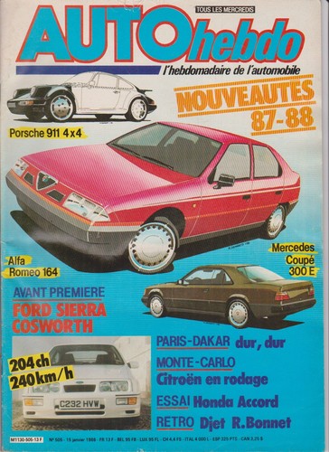 Auto hebdo 505 1986 - hebdo, n°