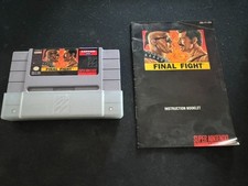 Final Fight (Super Nintendo SNES, 1991) cartuccia e manuale. NO BOX - TESTATO