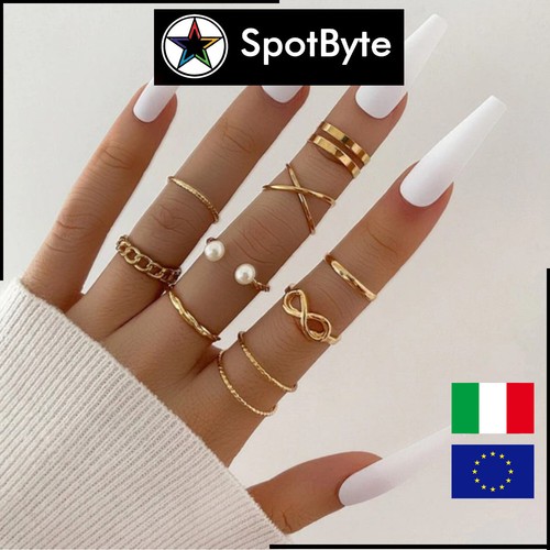 Set anelli donna dorati - set, di
