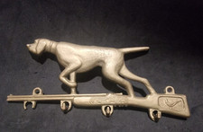 ATTACCAPANNI FUCILE D'EPOCA-IN OTTONE-APPENDICHIAVI 3 GANCI-ANNI 60'-VINTAGE