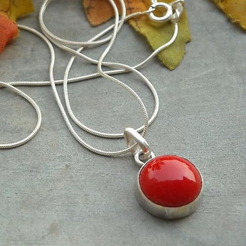 Collana uomo corallo rosso