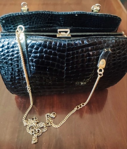 Borsa nera coccodrillo - borsa,