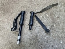 Maniglie per palo da sci testa vintage anni 60 e cinghie in pelle ricambi