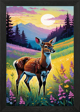 Quadro Cervo in un paesaggio