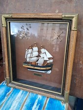 Mezzo Scafo Veliero HMS VICTORY In Quadro Legno Stile Nautico Nodi Marinari