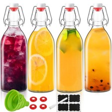 4 Pack 32oz Flip Top Glass