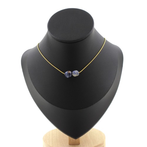Collana perle diaspro blu - collana, 2
