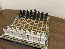 Scacchiera fatti a mano ossa di cammello e scacchiera intarsiata madreperla 12"