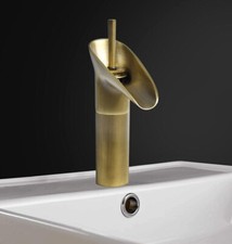 Rubinetto Miscelatore moderno a cascata da bagno lavabo canna bassa bronzo