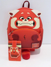 Mini zaino e porta carte Disney Loungefly Pixar panda rosso che gira nuovo con etichetta