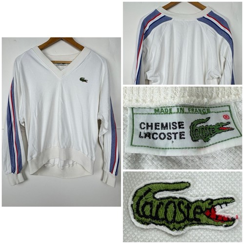 Felpa lacoste vintage scollo - lacoste,